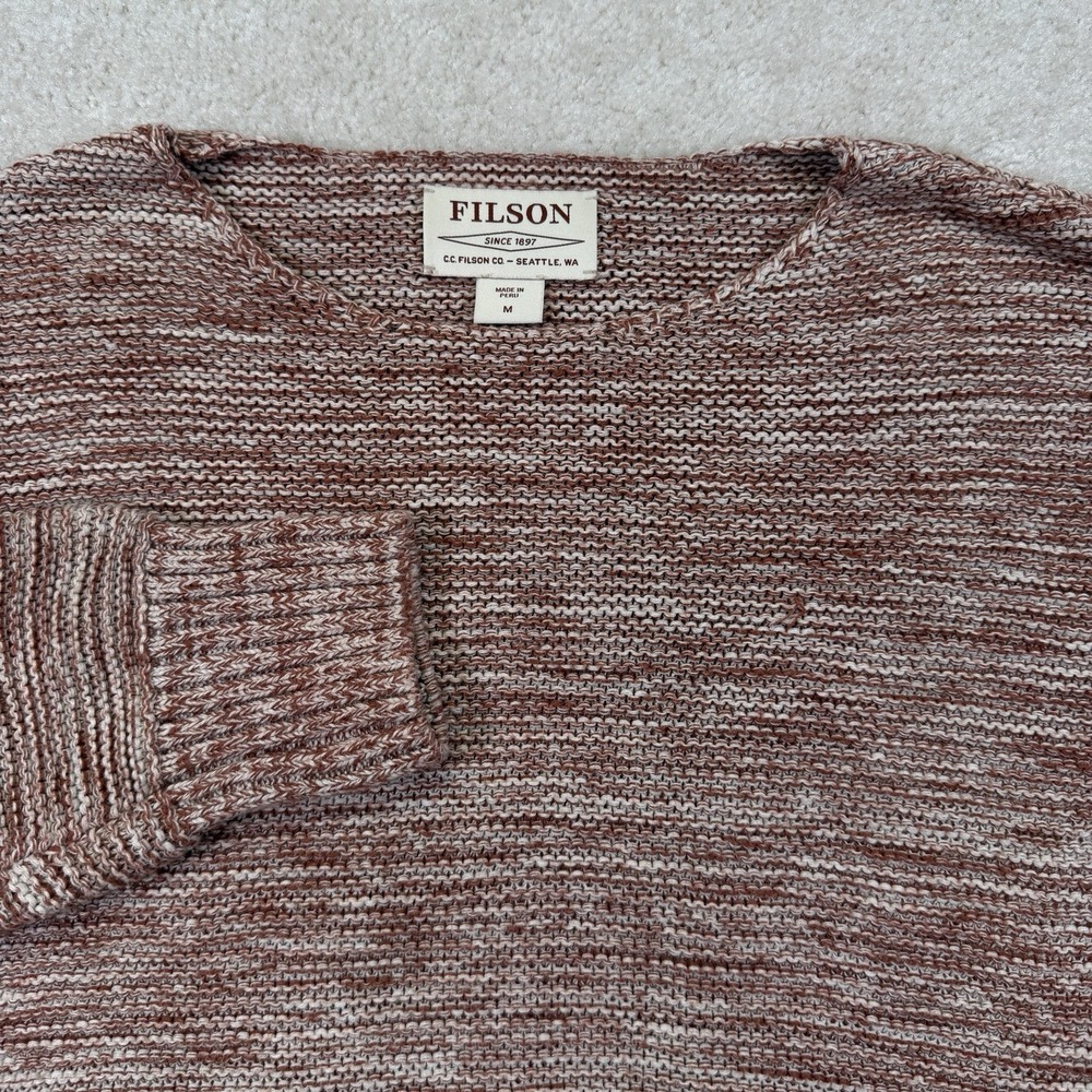 Filson Lake Quinault Sweater Women's Medium Natural Clay Melange Chunky Cotton